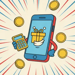 Hesap makinesi tutan telefon maskotu