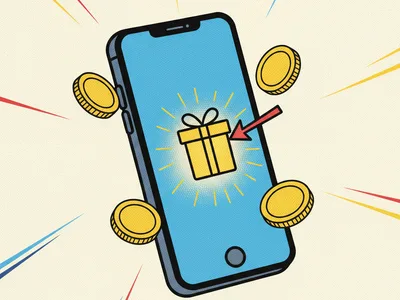 Hediye ikonlu telefon ve tek jeton